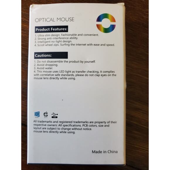 Optical Mouse Plug & Play Corded Ergonomic Ultra-Slim Black Design Scroll Wheel - Picture 2 of 5